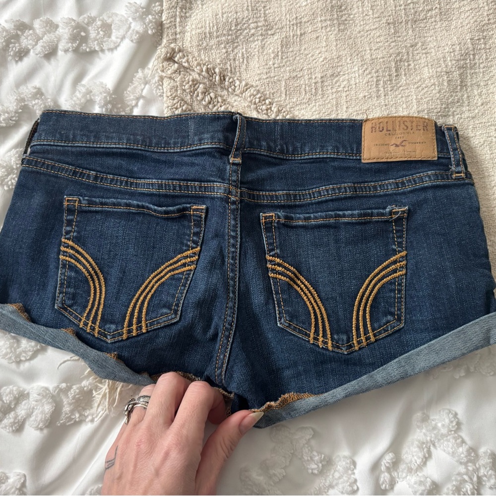Hollister Women's Dark Blue Jean Shorts